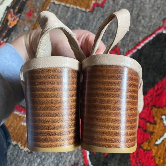 Intentionally Blank Stacked Wood Platform Heels in Shell Pink - Picture 8 of 10